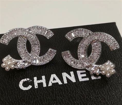 chanel cc logo diamond earrings|Chanel earrings cc macy's.